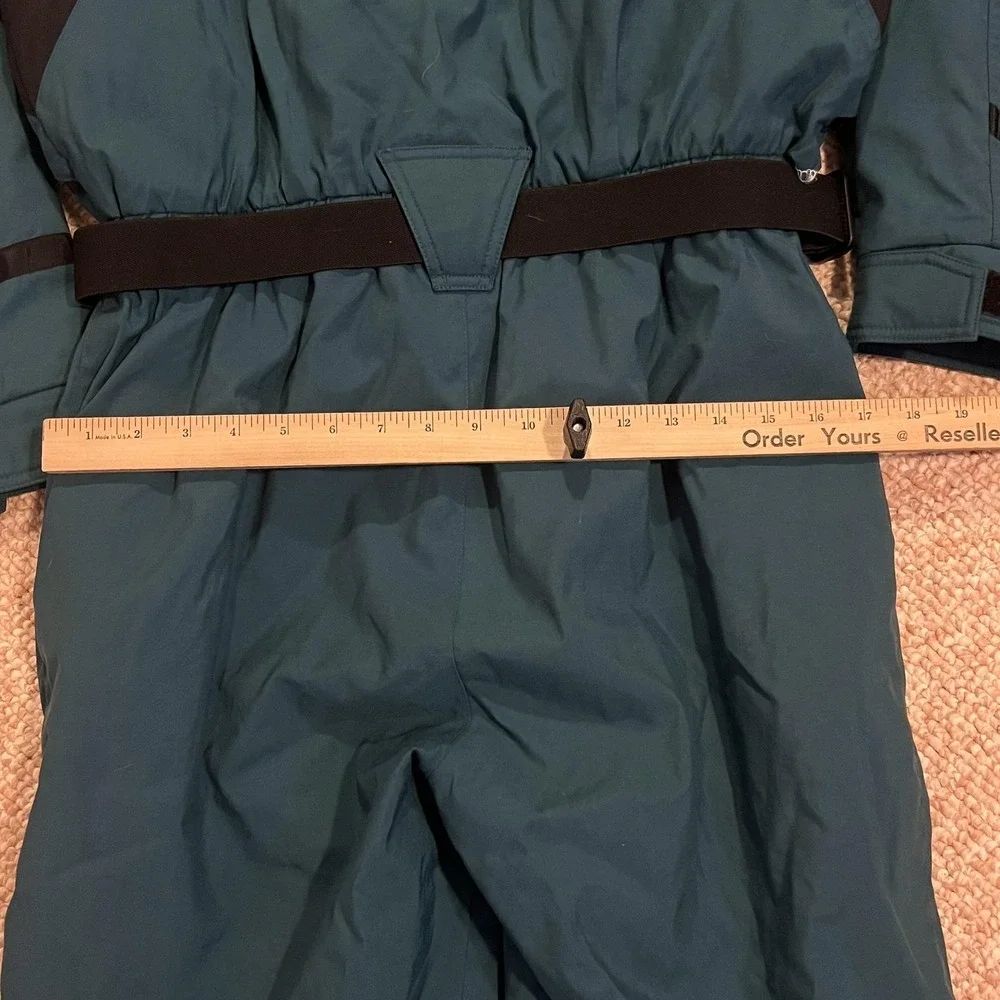 Vintage Tyrolia Ski Suit Mens M Blue Colorblock One Piece Belted Snow Ski